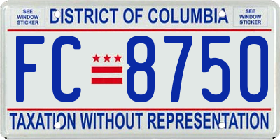 DC license plate FC8750