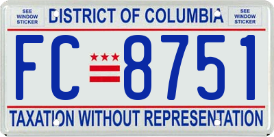 DC license plate FC8751