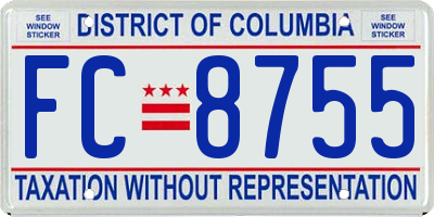 DC license plate FC8755