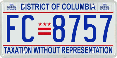 DC license plate FC8757