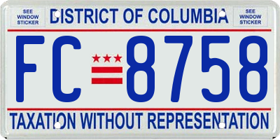 DC license plate FC8758