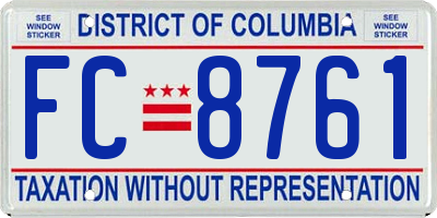 DC license plate FC8761