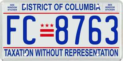 DC license plate FC8763