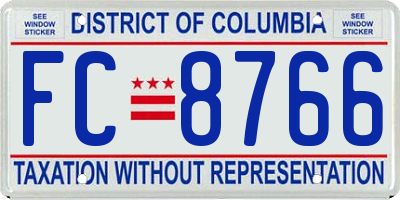 DC license plate FC8766