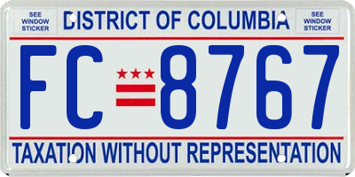 DC license plate FC8767