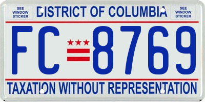 DC license plate FC8769