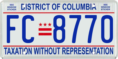 DC license plate FC8770