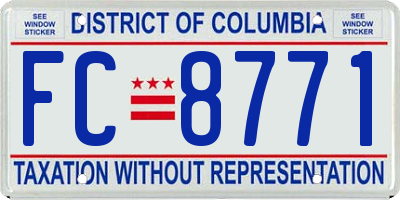 DC license plate FC8771