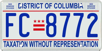 DC license plate FC8772