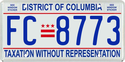 DC license plate FC8773