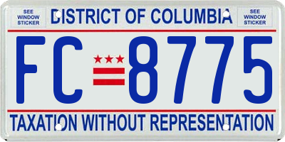 DC license plate FC8775