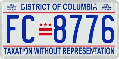 DC license plate FC8776