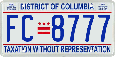 DC license plate FC8777