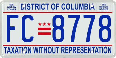 DC license plate FC8778