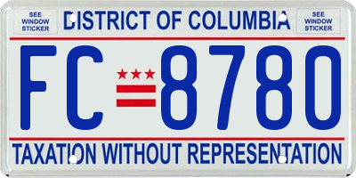 DC license plate FC8780