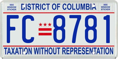 DC license plate FC8781