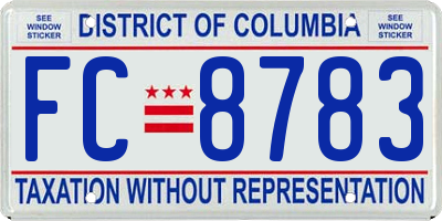 DC license plate FC8783