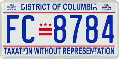 DC license plate FC8784