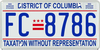 DC license plate FC8786