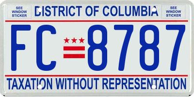 DC license plate FC8787