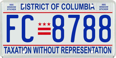 DC license plate FC8788