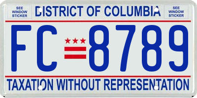 DC license plate FC8789