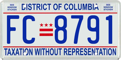 DC license plate FC8791