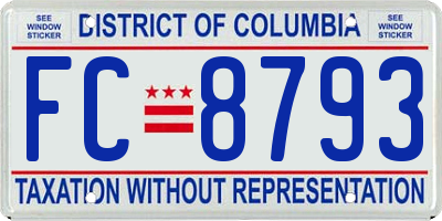 DC license plate FC8793