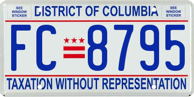 DC license plate FC8795