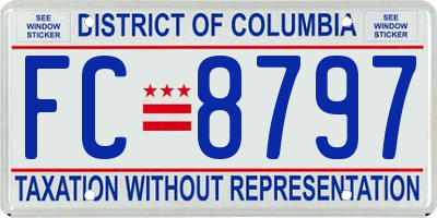 DC license plate FC8797