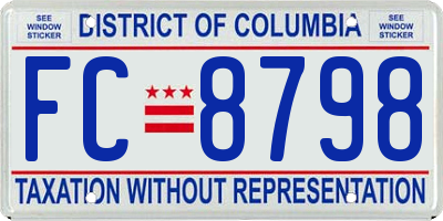 DC license plate FC8798