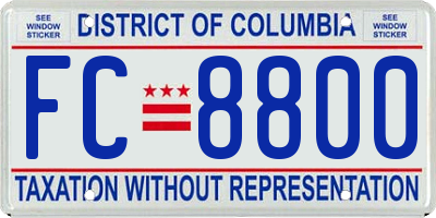 DC license plate FC8800