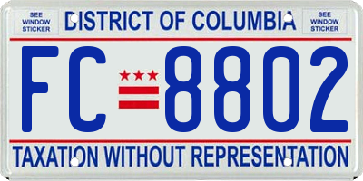 DC license plate FC8802