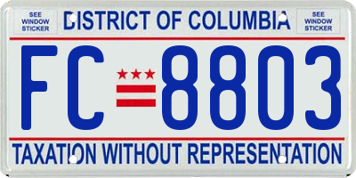 DC license plate FC8803