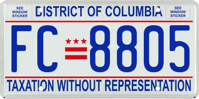 DC license plate FC8805