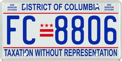 DC license plate FC8806