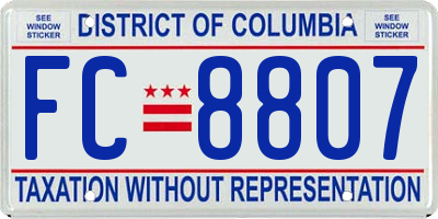 DC license plate FC8807