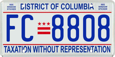 DC license plate FC8808