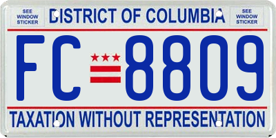 DC license plate FC8809