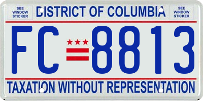 DC license plate FC8813