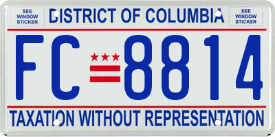 DC license plate FC8814