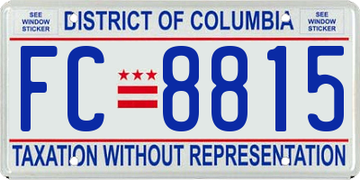 DC license plate FC8815