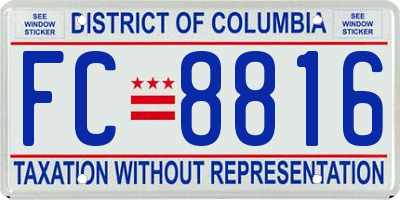 DC license plate FC8816