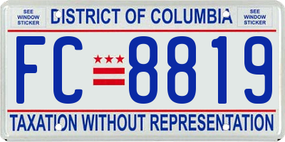 DC license plate FC8819