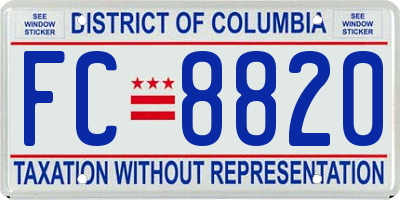 DC license plate FC8820