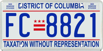 DC license plate FC8821