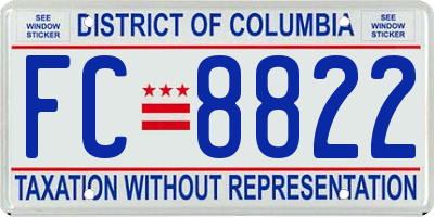 DC license plate FC8822