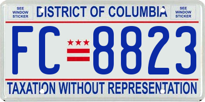 DC license plate FC8823