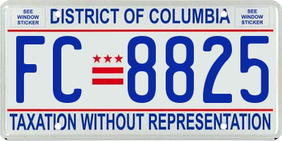 DC license plate FC8825