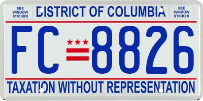 DC license plate FC8826